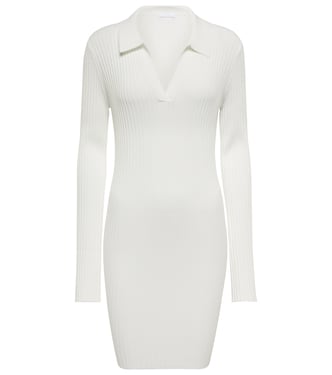Ribbed-knit polo minidress | Helmut Lang