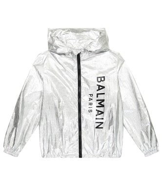 Logo metallic technical jacket | Balmain Kids