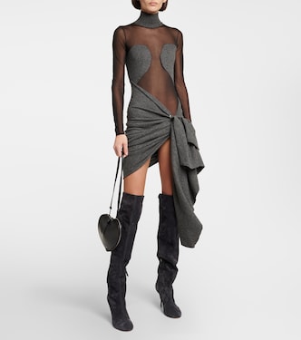 Mesh and wool draped minidress | Alaïa
