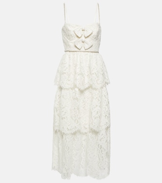 Embellished lace midi dress | Self-Portrait