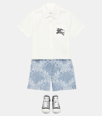 Shorts di jeans con stampa | Burberry Kids