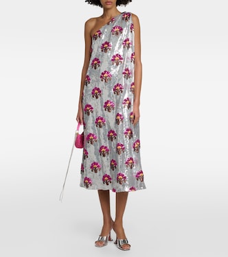 One-Shoulder-Midikleid Roy mit Pailletten | La DoubleJ