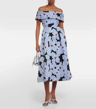 Georgina floral-embroidered midi dress | Rebecca Vallance