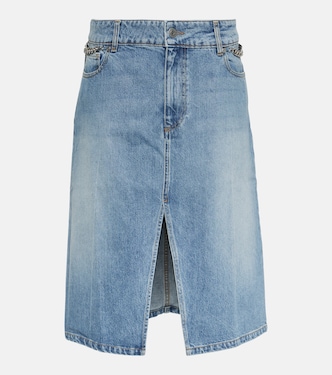 Falda midi de denim con abertura | Stella McCartney