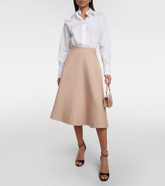 VGold Crêpe Couture midi skirt | Valentino
