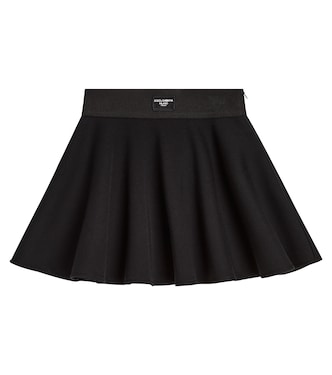 Falda flared de algodón plisada | Dolce&Gabbana Kids