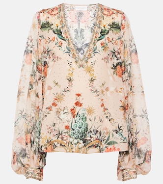 Floral silk blouse | Camilla