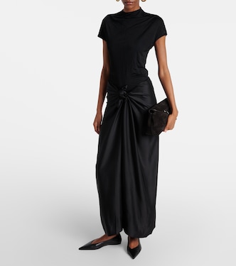 Knot-detail satin maxi skirt | Toteme