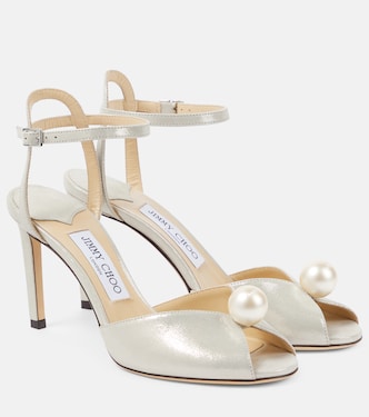 Sandali Sacora 85 in pelle con perle bijoux | Jimmy Choo