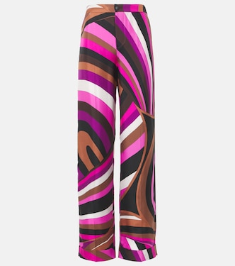 Pantaloni a gamba larga Iride in twill di seta | Pucci