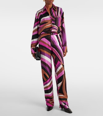 Pantaloni a gamba larga Iride in twill di seta | Pucci