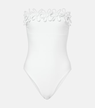 Costume intero a fascia Hana con ricamo | Karla Colletto