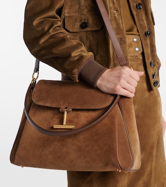 Schultertasche Tara Medium aus Veloursleder | Tom Ford