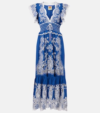 Besticktes Maxikleid aus einem Leinengemisch | Farm Rio