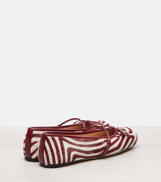 Horsebit calf hair ballet flats | Gucci
