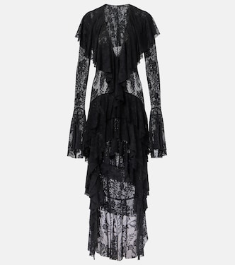 Asymmetric ruffled midi dress | Norma Kamali