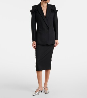 Blazer aus Wolle mit Spitze | McQueen