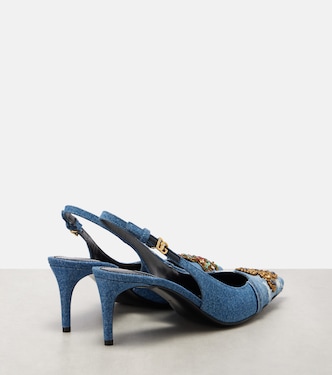 Embellished 60 denim slingback pumps | Dolce&Gabbana