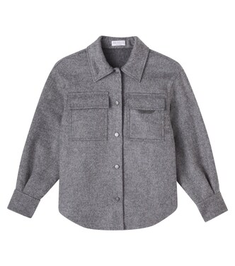 Monili珠饰初剪羊毛衬衫外套 | Brunello Cucinelli Kids