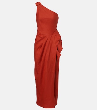 Robe longue asymétrique en lin | Johanna Ortiz