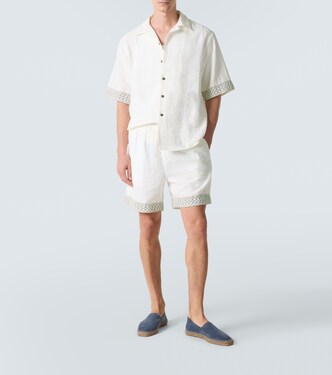 Crochet-trimmed bowling shirt | Commas