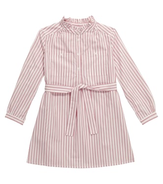 Striped buttoned cotton dress | Bonpoint