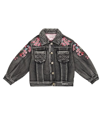 Embroidered denim jacket | Monnalisa