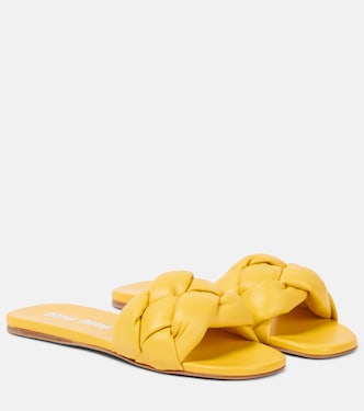 Pantoletten aus Leder | Miu Miu