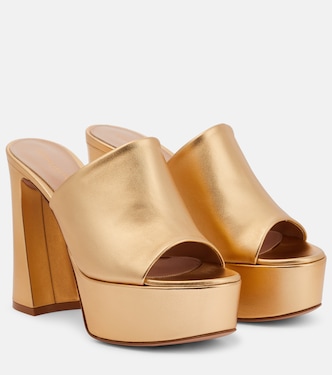Holly metallic leather platform mules | Gianvito Rossi