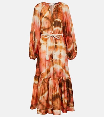 Vacay tie-dye silk midi dress | Zimmermann