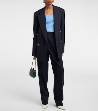 Pantalon droit à taille haute en laine | Bottega Veneta