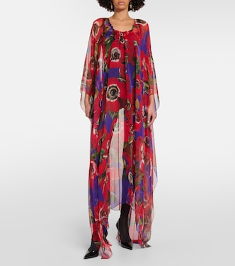 Cafetan Anemone en mousseline de soie | Dolce&Gabbana