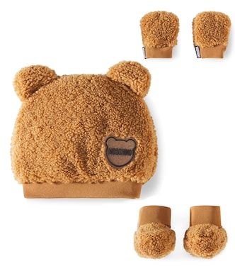Cappello, scarpe e guanti in shearling | Moschino Kids