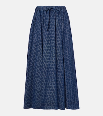 Falda midi Toile Iconographe de denim | Valentino