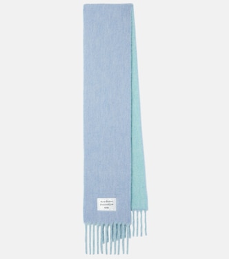 Sciarpa in misto lana con frange e logo | Acne Studios