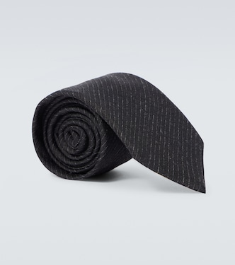 Striped silk-blend tie | Saint Laurent