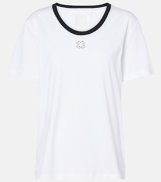 T-Shirt 4G aus Baumwoll-Jersey mit Kristallen | Givenchy