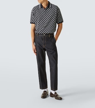 Polo de seda y algodón con GG en jacquard | Gucci