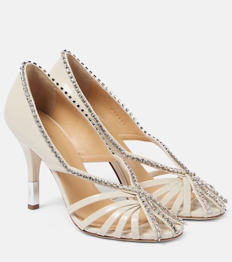 Leonie crystal-embellished leather pumps | Chloé