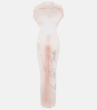 Bedrucktes Maxikleid Le Classique aus Mesh | Jean Paul Gaultier