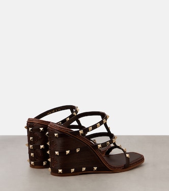 Rockstud leather wedge mules  | Valentino Garavani
