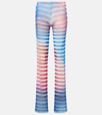 Printed striped mesh flared pants | Jean Paul Gaultier