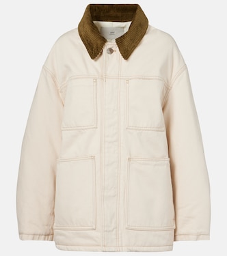 Corduroy-trimmed cotton twill field jacket | Ami Paris