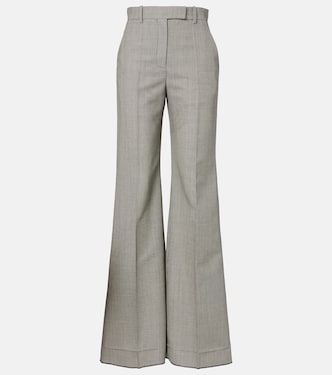 Checked wool and mohair wide-leg pants | Valentino