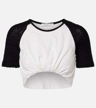 Gathered cotton jersey crop top | Christopher Esber