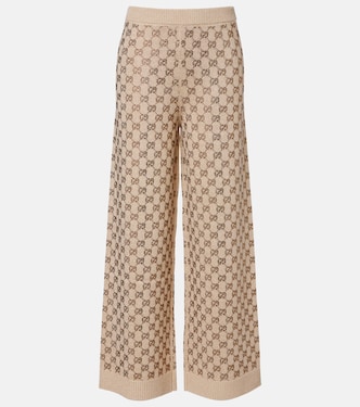 GG wool and cashmere-blend wide-leg pants | Gucci