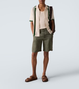 Tiernan striped cotton bowling shirt | Orlebar Brown