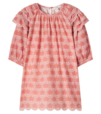Printed scalloped cotton dress | Chloé Kids