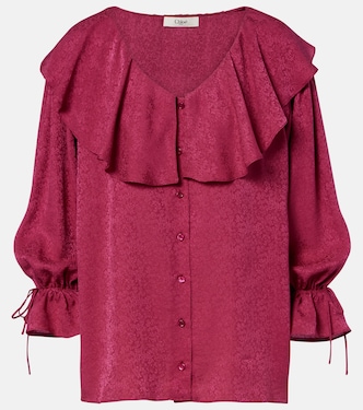 Ruffled silk jacquard blouse | Chloé