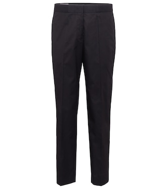 High-rise cotton gabardine straight pants | Jil Sander
